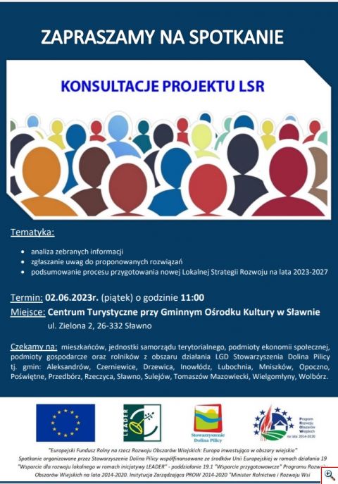Plakat konsultacje projektu LSR 02.06.23
