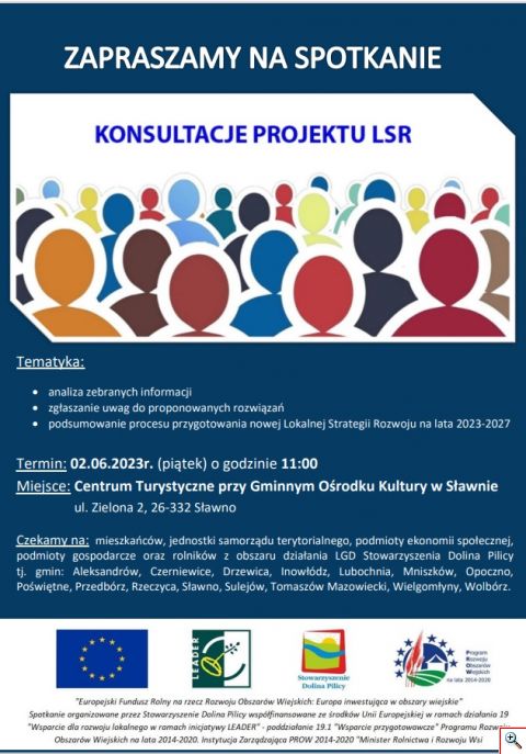 Plakat konsultacje projektu LSR 02.06.23