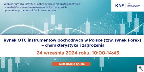Grafika - UKNF  webinarium CEDUR dla przedstawicieli instytucji ochrony praw nieprofesjonalnych uczestników rynku finansowego - 24 wrzesnia 2024 roku